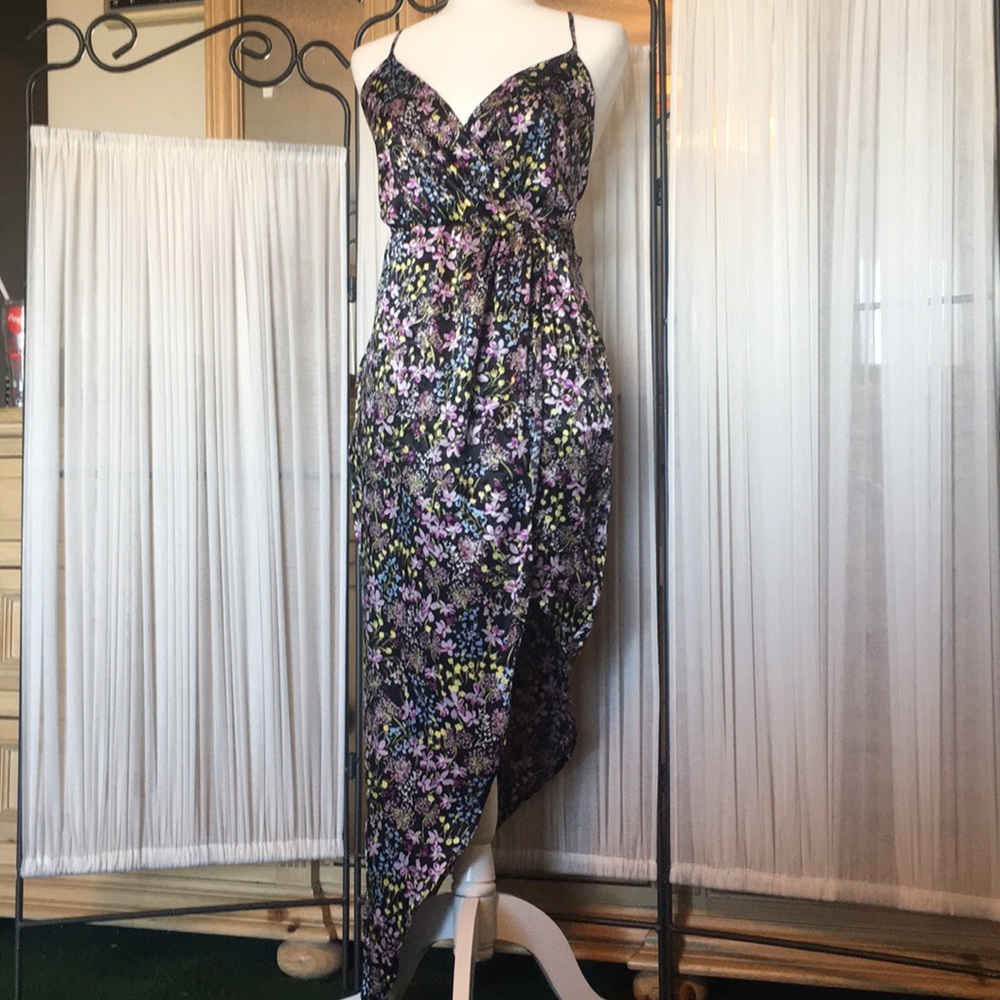 NWT MATERIAL GIRL FAUX WRAP SLIP DRESS